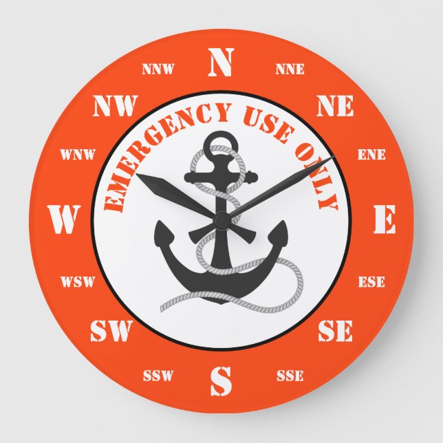 Grande Horloge Ronde Bateaux amusants bouée circulaire (Recto)