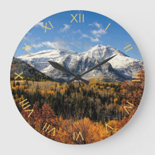 Grande Horloge Ronde Bâti Timpanogos en montagnes de l'Utah d'automne
