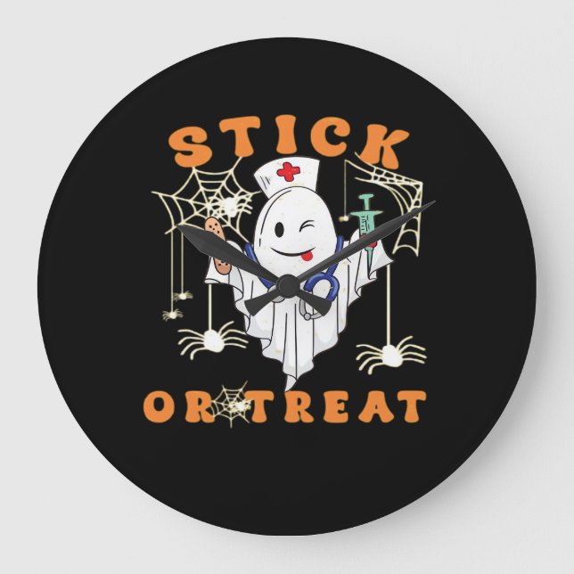 Grande Horloge Ronde Bâton ou traitement Infirmière Éffrayante Infirmiè (Recto)