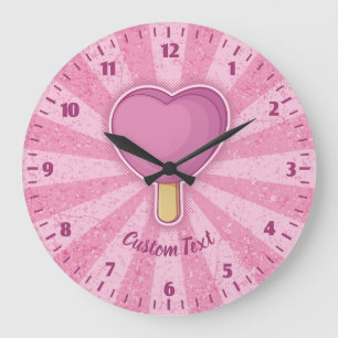 Grande Horloge Ronde Bâtonnet de glace en forme de cœur