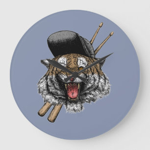Grande Horloge Ronde Batteur Tigre