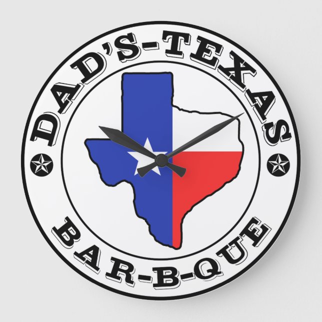 Grande Horloge Ronde BBQ blanc rouge Texas (Recto)