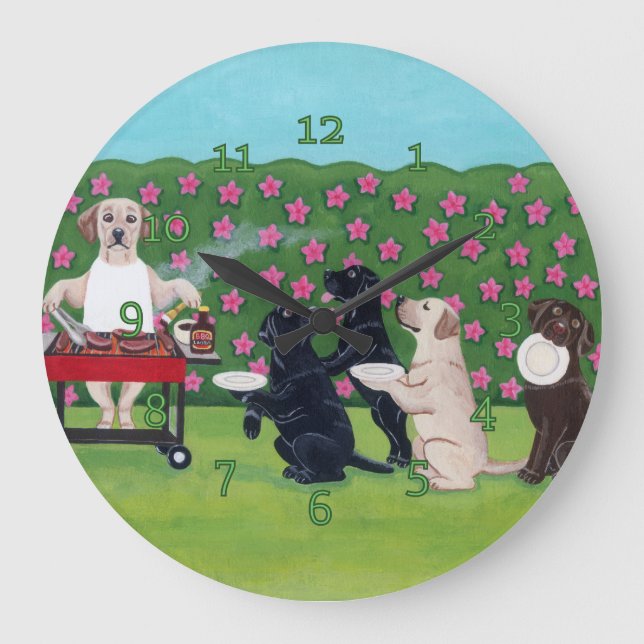 Grande Horloge Ronde BBQ Party Labs dans le jardin Azalea (Recto)