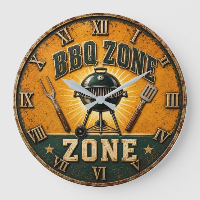 Grande Horloge Ronde BBQ Zone Rustic Grill Master Outdoor Kitchen (Recto)