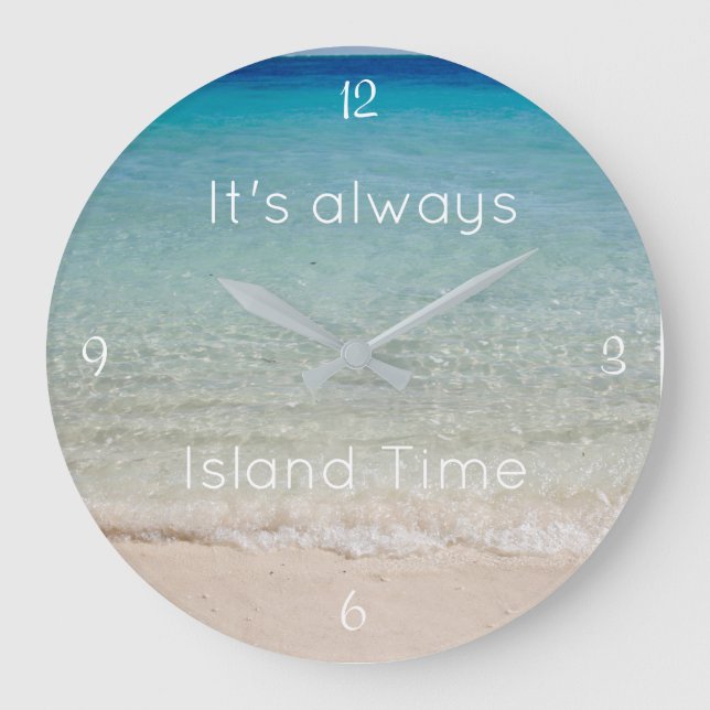 Grande Horloge Ronde Beach Themed, Island Time Clock (Recto)