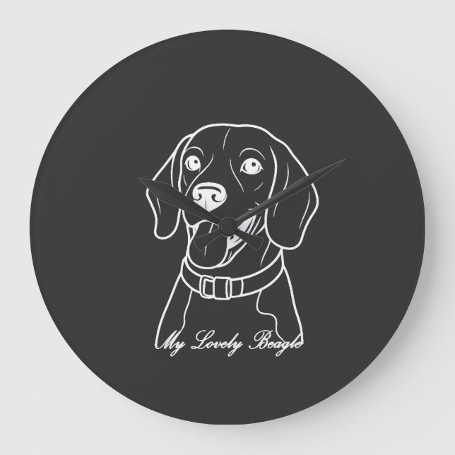 Grande Horloge Ronde Beagle adorable (Recto)