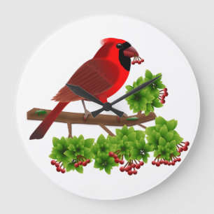 Grande Horloge Ronde Beau Cardinal Rouge