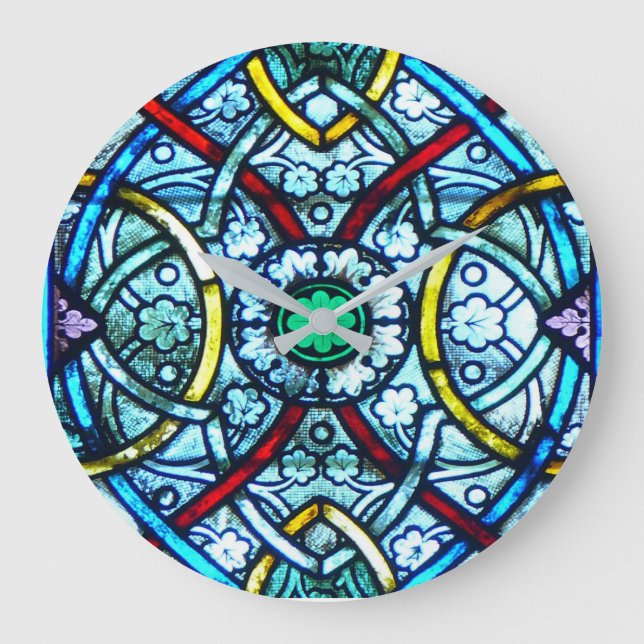 Grande Horloge Ronde Beau Elégant Verre de Garde Notre Dame Paris (Recto)
