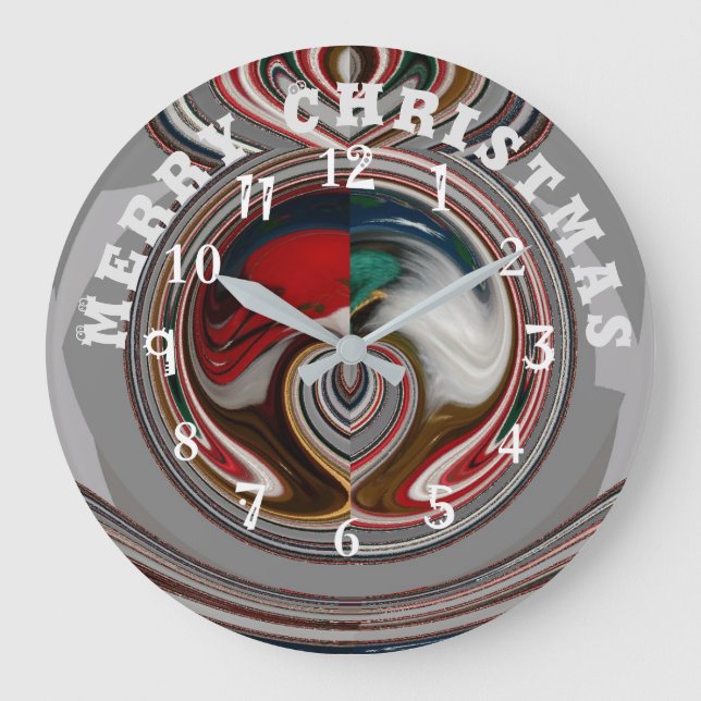 Grande Horloge Ronde Beau Joyeux Noël Avec Amour (Recto)