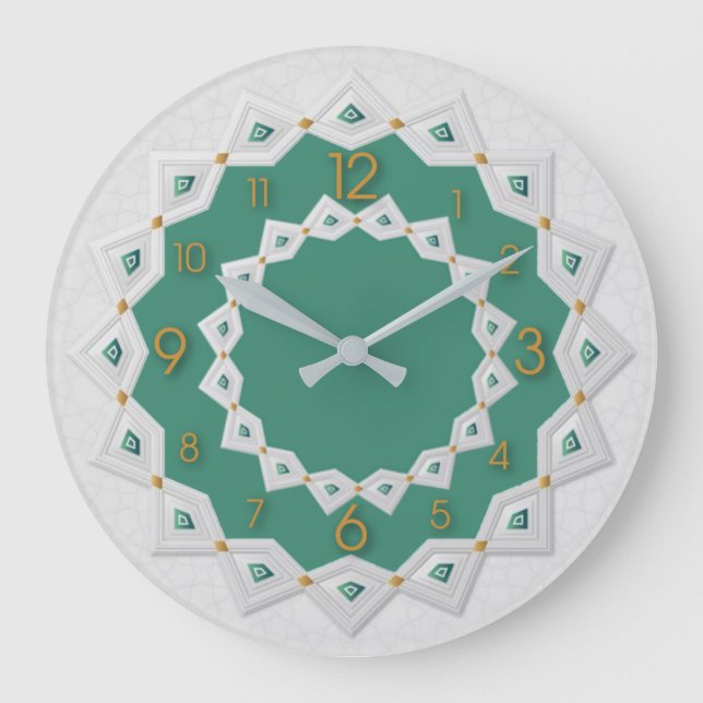 Grande Horloge Ronde Beau mandala blanc (Recto)