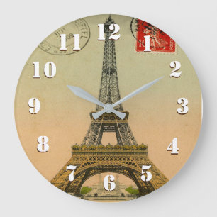 Grande Horloge Ronde Beau Paris Art Vintage