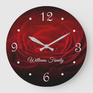 Grande Horloge Ronde Beau rose rouge