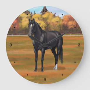 Grande Horloge Ronde Beau Stallion Cheval du Quartier Noir