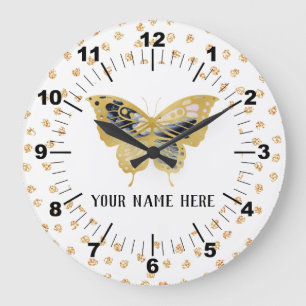 Grande Horloge Ronde Beautiful Butterfly