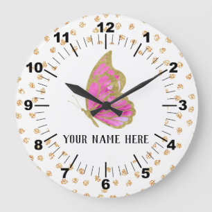 Grande Horloge Ronde Beautiful Butterfly