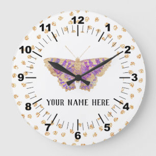 Grande Horloge Ronde Beautiful Butterfly