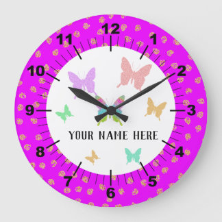 Grande Horloge Ronde Beautiful Butterfly