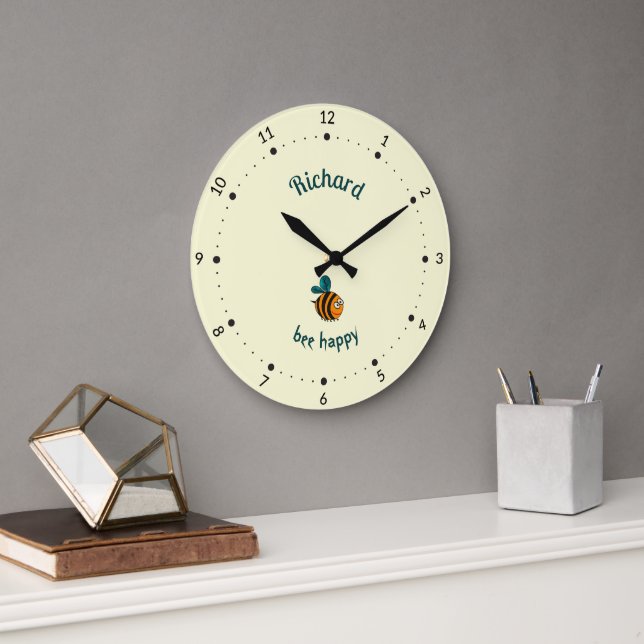 Grande Horloge Ronde Bébé abeille (Bureau)