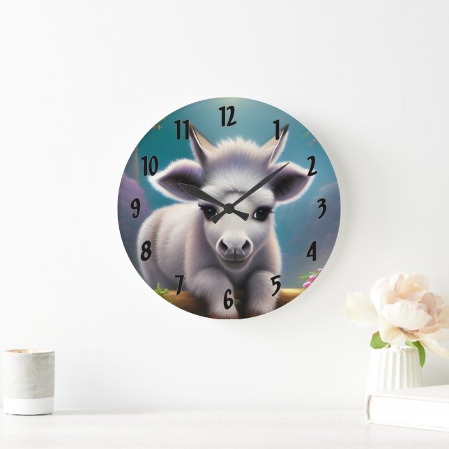 Grande Horloge Ronde Bébé âne (Maison)