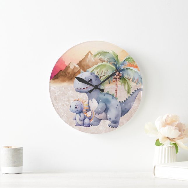 Grande Horloge Ronde Bébé Dino (Maison)