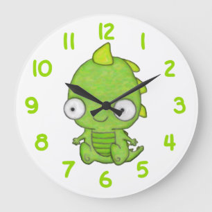 Grande Horloge Ronde Bébé mignon Dragon