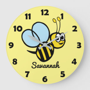 Grande Horloge Ronde Bee Yellow Bumblebee