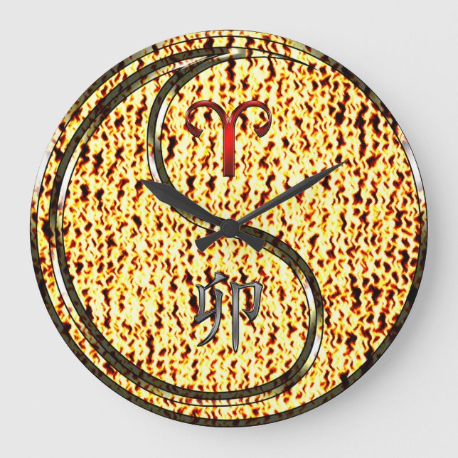 Grande Horloge Ronde Bélier & Lapin de Feu (Recto)