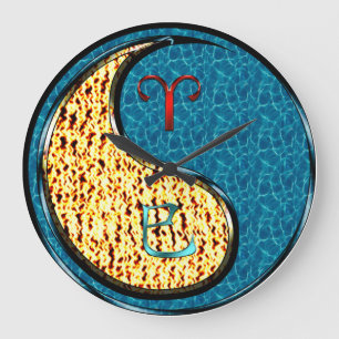 Grande Horloge Ronde Bélier & Serpent d'eau