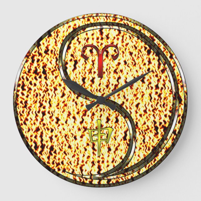 Grande Horloge Ronde Bélier & Singe de Feu (Recto)
