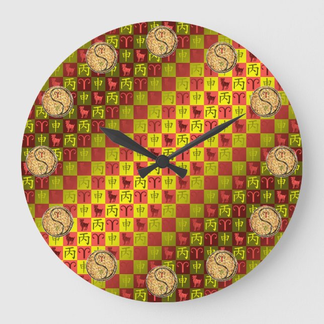 Grande Horloge Ronde Bélier & Singe de Feu (Recto)