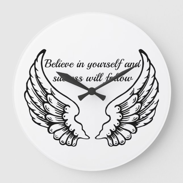 Grande Horloge Ronde Believe In Yourself Motivational Wall Clock (Recto)