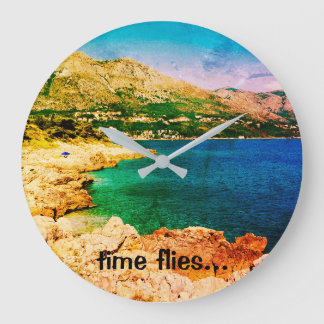 Grande Horloge Ronde Belle 24h/24 "