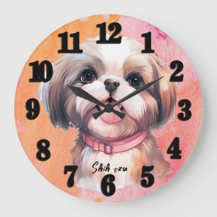 Grande Horloge Ronde Belle aquarelle Chih tzu Chien