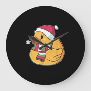 Grande Horloge Ronde Belle Canard de canard Noël