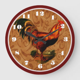Grande Horloge Ronde Belle cuisine de coq de campagne