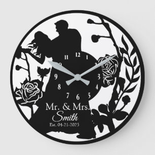 Grande Horloge Ronde Belle danse Mariage personnalisée Couple