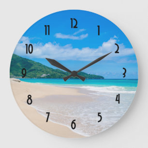 Grande Horloge Ronde Belle Destination Tropicale Plage Pittoresque