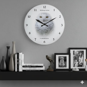 Grande Horloge Ronde Belle, Dreamy et Serene Snowy Owl