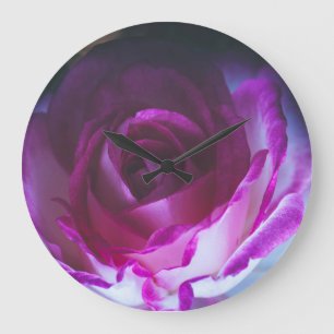 Grande Horloge Ronde Belle fleur rose