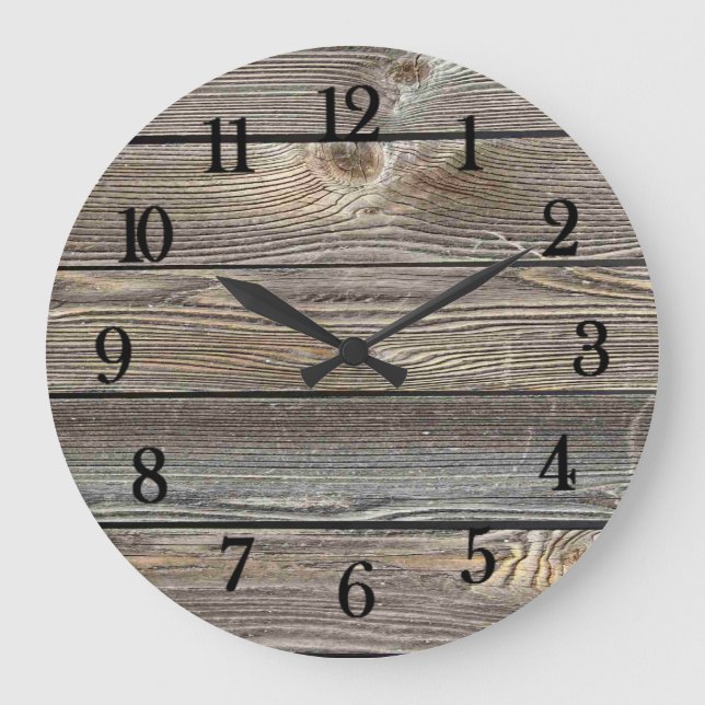 Grande Horloge Ronde Belle impression en bois authentique (Recto)
