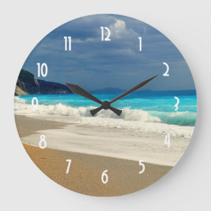 Grande Horloge Ronde Belle Mer Turquoise Photographie Tropicale