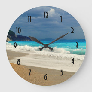 Grande Horloge Ronde Belle Mer Turquoise Photographie Tropicale