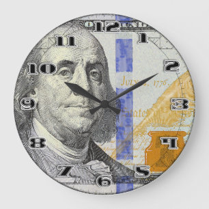Grande Horloge Ronde Benjamin Franklin Cent dollars Conception monétair