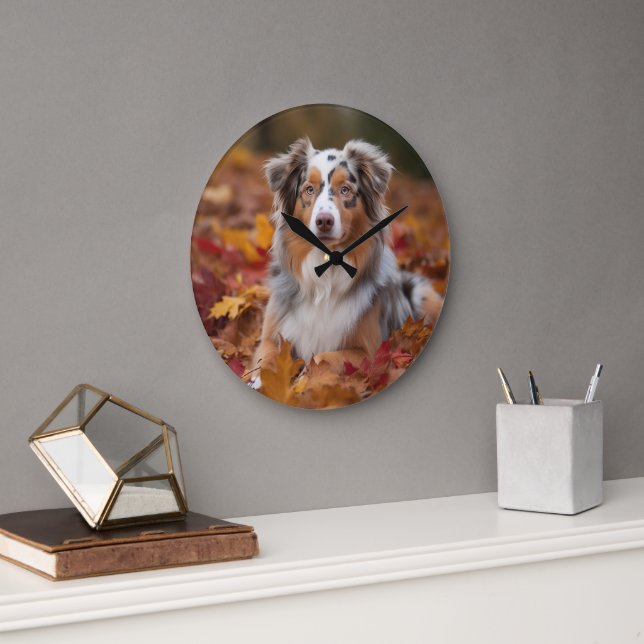 Grande Horloge Ronde Berger australien en automne Leaves automne Inspir (Bureau)