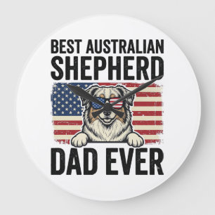 Grande Horloge Ronde Berger Australien Papa Patriotique Vintage