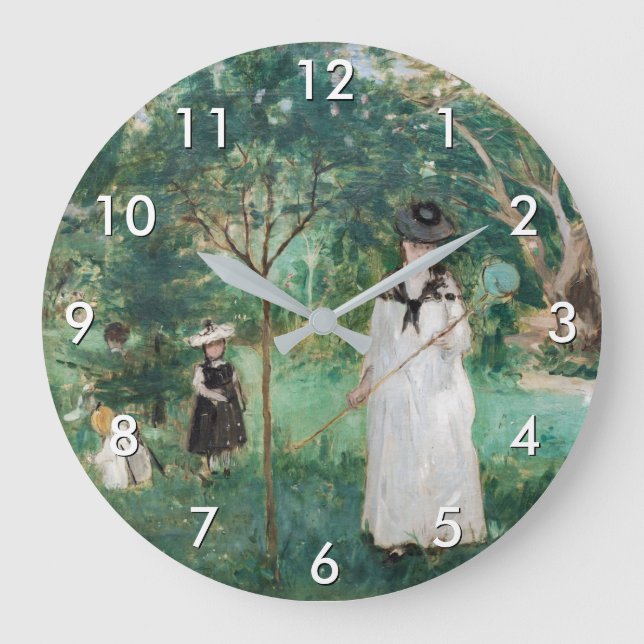 Grande Horloge Ronde Berthe Morisot - La chasse aux papillons (Recto)