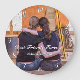 Grande Horloge Ronde Best Friends Photo Custom Round Clock
