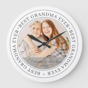 Grande Horloge Ronde Best Grandma Ever Modern Classic