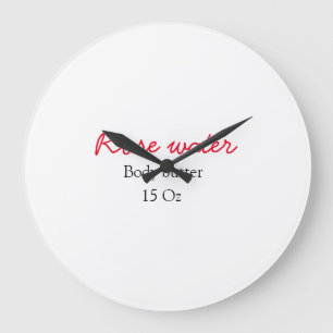 Grande Horloge Ronde beurre corporel à la rose ajoutez votre nom de tex