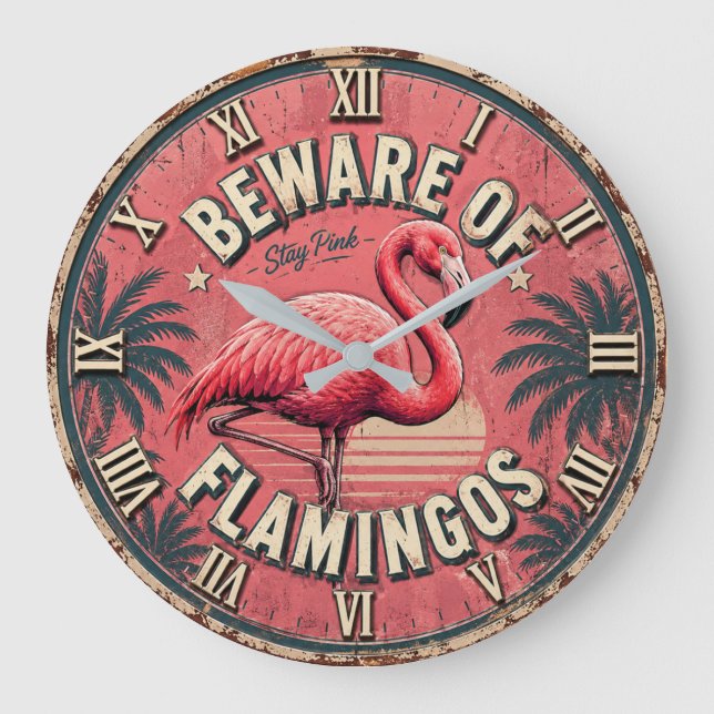 Grande Horloge Ronde Beware of Flamingos (Recto)